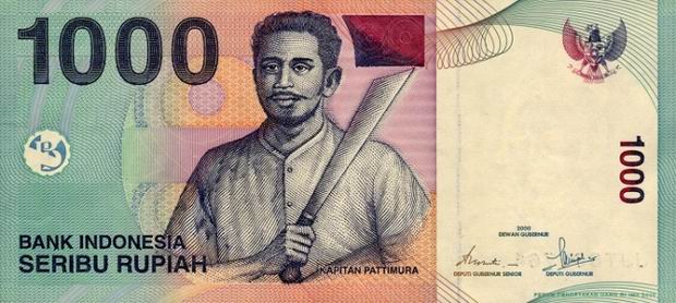 Купюра номиналом 1000 индонезийских рупий, лицевая сторона